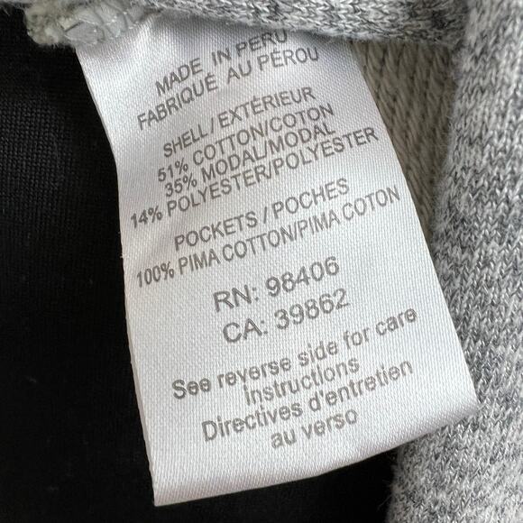 THEORY Gray Heather Mock Neck Cotton Terry Long Sleeve Pocket Tunic Sweater S - Picture 8 of 8